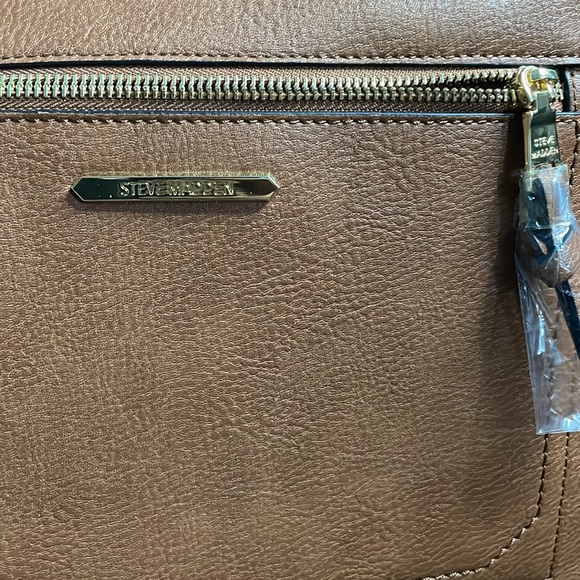NWOT Steve Madden Tan Leather Handbag - Picture 5 of 9